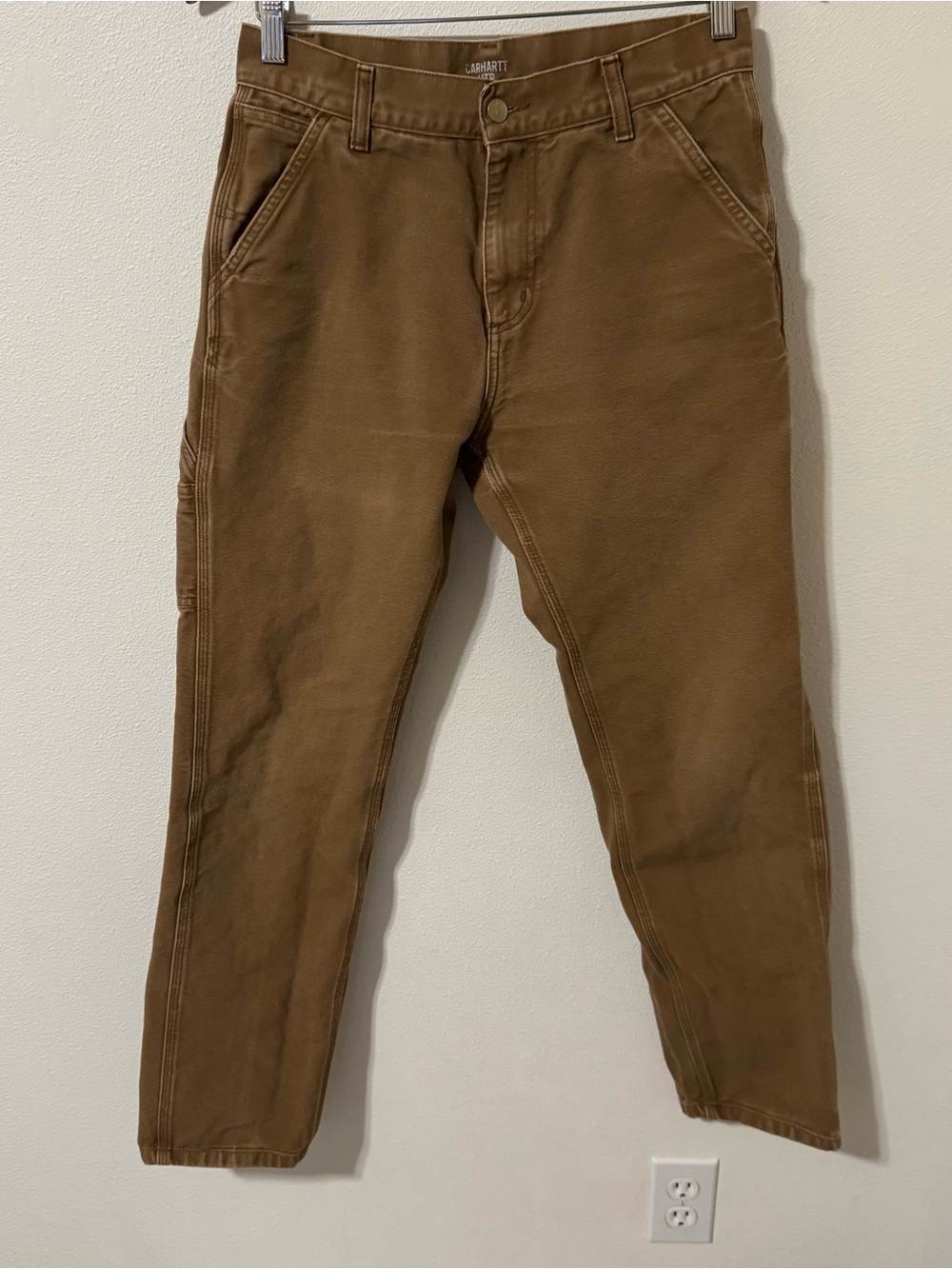 Carhartt WIP Work in Progress Duck Canvas Work Pants Brown Single Knee-29x30